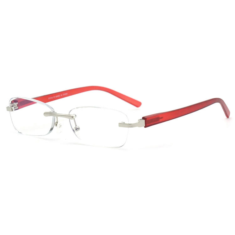 Dachuan Optical DRM368008 China Supplier Rimless Metal Reading Glasses With Plastic Legs (1)